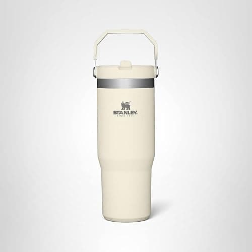 STANLEY IceFlow Flip Straw Tumbler with Handle 30 oz | Twist On Lid and Flip Up Straw | Leak Resistant Water Bottle | Insulated Stainless Steel |BPA-Free | Cream thumbnail 10
