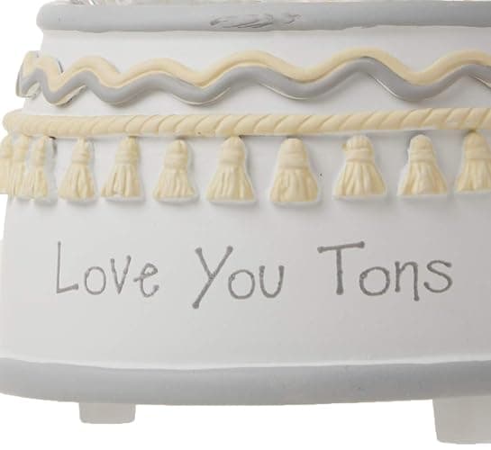 Precious Moments 179303 Love You Tons Resin/Glass Elephant Musical Snow Globe, Gray Chevron thumbnail 3