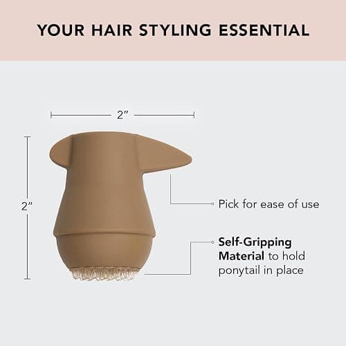 Kitsch PONYFULL Hair Volumizer Tool - Adds Lift and Style To Your Ponytail | Hair Bun Maker for Women | Ponytail Volumizer, Includes 3 No Snag Elastic Ties | Ideal Gifts for Women - (Blonde) thumbnail 3