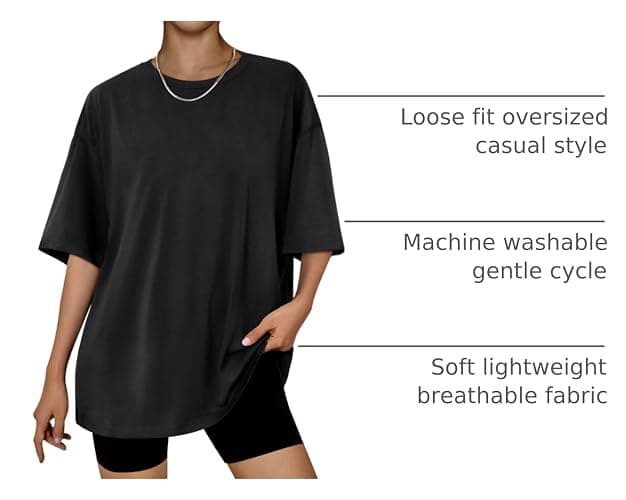 Trendy Queen Womens Oversized Summer T Shirts Plus Size Batwing Cute Casual Tops Short Sleeves Fashion Workout Clothes thumbnail 3