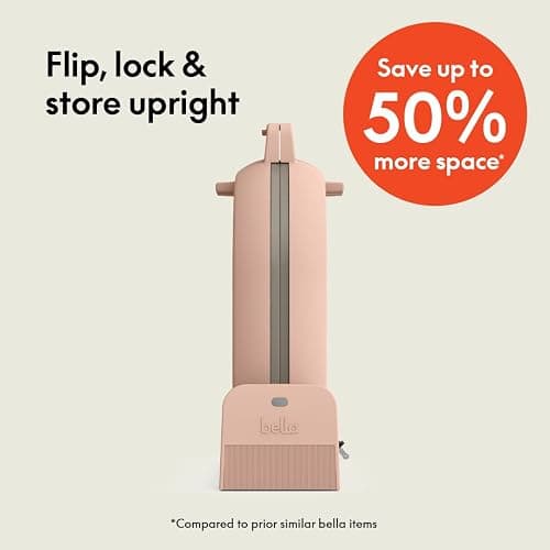 bella Flip-n-Store Waffle Maker with EverGood™ Ceramic Nonstick Coating, Fits-anywhere™ Kitchenware, Power Indicator Light, Cool Touch Handle & Cord Wrap, 7” Wide & 1" Deep Plates, 1000 Watt, Blossom thumbnail 3
