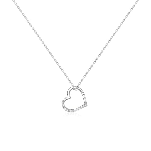 Raelyn&Bev. L'Amour Collection Jewelery,Heart Pendant Necklace,Choker Necklaces For Women, Girls with Polishing Cloth and Velvet Drawstring Bag - Image 1