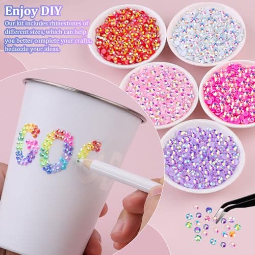 34000Pcs Resin Jelly Rhinestones for Bedazzling, Multicolor 3mm Flatback Gems for Diamond Art, Bedazzler Kit with 3Pcs 10ml B7000 Jewelry Glue for Bedazzle Thing Crafting Book Nail Art thumbnail 4