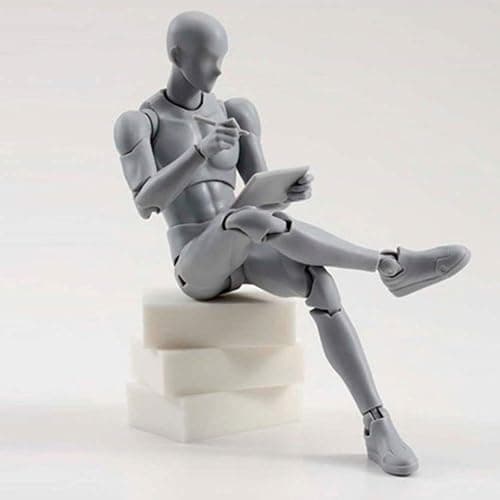 COPYLOVE Figure Model PVC Action Figure Drawing Models Figure Artist Draw Painting Model Mannequin Jointed Doll, Drawing Mannequin Figure Models for Artists (Grey Male) thumbnail 3