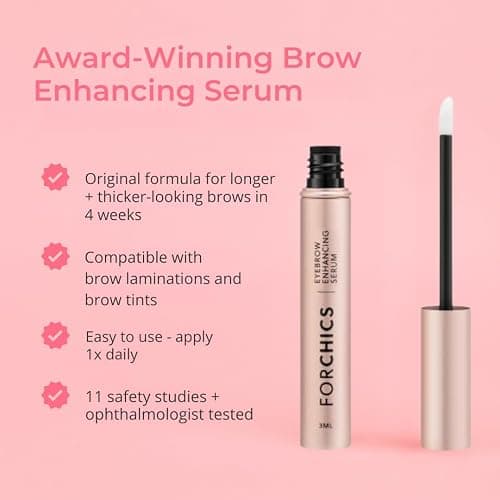 ForChics Eyebrow Growth Serum - Natural Brow Enhancer for Fuller, Thicker Brows in 2 Weeks - Vegan, Hormone-Free with Peptides and Biotin - No Prostaglandins - 3ml thumbnail 3