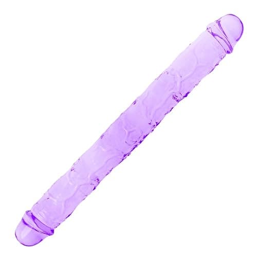 11.8 * 1.37 Inches Double Dildo Crystal Jelly Realistic Anal Long Dildo Penis Soft and Flexible with Veins and Glans Adult Sex Toys for Women/Men/Lesbian Purple - Image 1