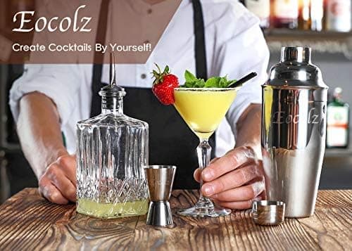 Cocktail Making Kit, Bartender Shaker Set with Stand, Home Bar Accessories | All Essential Bar Tools for Drink Mixing, Recipe Booklet, 750ml Mojito Mixer, Gift for Men Birthday, Thanksgiving, Christmas thumbnail 2