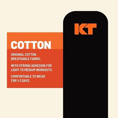 KT Tape, Original Cotton, Elastic Kinesiology Athletic Tape, 20 Count, 10” Precut Strips thumbnail 3
