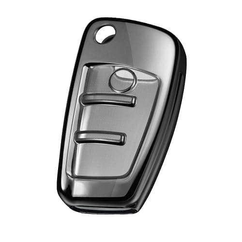 ELOHEI for Audi Key Fob Cover Case, Premium Soft TPU Full Protection Key Fob Cover Compatible with Audi A1 A3 Q3 Q7 R8 A6L TT(Black) thumbnail 6