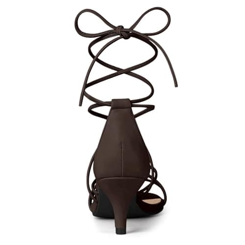 Allegra K Women's Strappy Kitten Heel Lace Up Sandals thumbnail 4