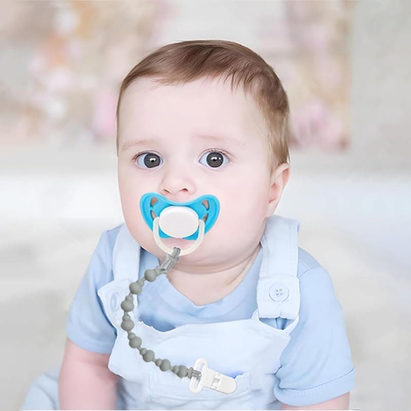 4 Pack Silicone Pacifier Clips, One Piece Beads Gourd Design Teething Pacifier Holder Clip, Neutral Baby Paci Dummy Clips Boys & Girls, Binky Clips Pacifier Straps Chain for Toys Teethers thumbnail 5
