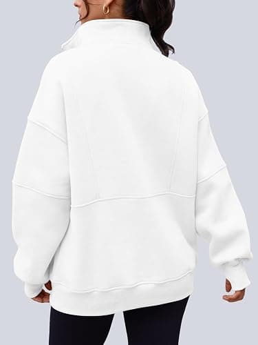 AUTOMET Womens Quarter Zip Oversized Sweatshirts Teen Fleece Pullover Hoodies 2025 Mock Neck Sweater Fall Workout Jacket thumbnail 3