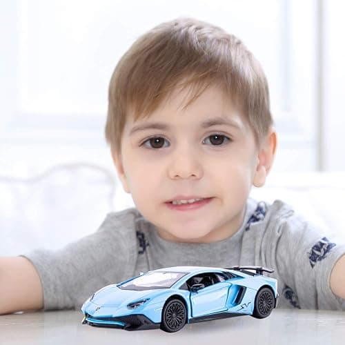 TGRCM-CZ 1/36 Scale Aventador LP700-4 Casting Car Model, Zinc Alloy Toy Car for Kids, Pull Back Vehicles Toy Car for Toddlers Kids Boys Girls Gift (Blue) thumbnail 7