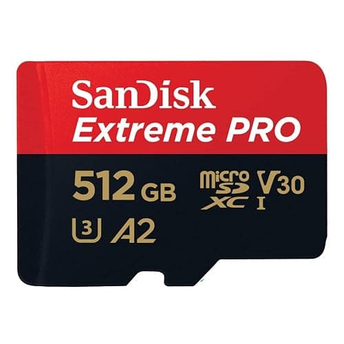 SanDisk Extreme PRO microSDXC UHS-I Memory Card 512 GB + Adapter & RescuePRO Deluxe (for Smartphones, Action Cameras or Drones, A2, Class 10, V30, U3, 200 MB/s Transfer) - Image 1