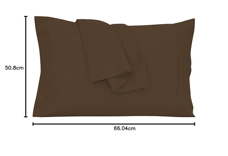 Royale Linens Standard Pillowcase Set of 2 Bed Pillow Case 20x26 Inch Brown Pillowcases 1800 Brushed Microfiber Wrinkle and Fade Resistant Soft and Cozy Standard Size (Hours, thumbnail 2