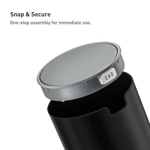 EKO Fandy 0.4 Gal/1.5L Mini Tabletop Trash Bin with Swing-Lid, Desktop Trash Can for Bathroom Countertop, Vanity, Coffee or Office, Small Garbage Bin (Black) thumbnail 7