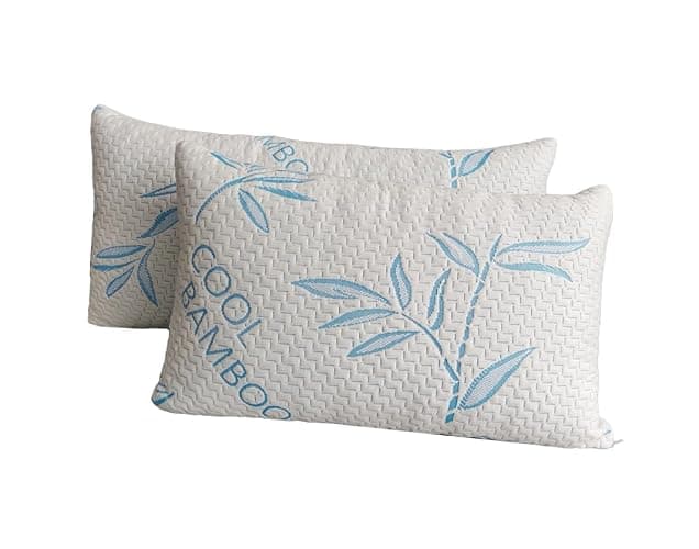 2 Pack King Size Pillows for Sleeping, Cooling Shredded Memory Foam Adjustable Bed Pillow with, Removable/Washable Cover (King 2 Pack) - Image 1