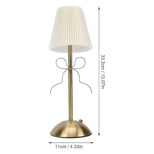 Vikye LED Bow Table Lamp, Cute Bow Decor Touch Control Desk Light with 1200mAh Rechargeable Battery for Bedroom Living Room Nightstand (Yellow) thumbnail 7