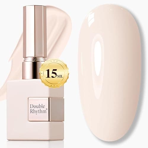 Double Rhythm 15ML Gel Polish Pure Sheer Same Color Same Bottle Soak Off Gel Polish Art Manicure Salon DIY at Home for Women (Cream White-A1480)