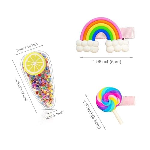 AMMY Candy Hair Clip for Girls, 22 Pcs Candy Hair Accessories Cute Barrettes Rainbow Cupcake Hair Pins for Little Girl Kids Children thumbnail 6