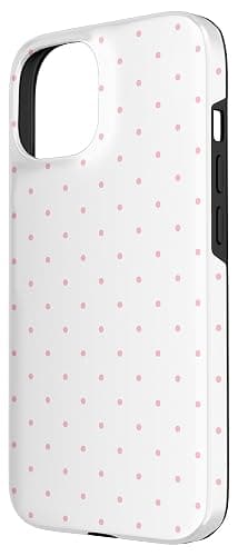 White and Light Pink Polka Dot Cute Boho Tiny Polkadot Case for iPhone 15 thumbnail 2