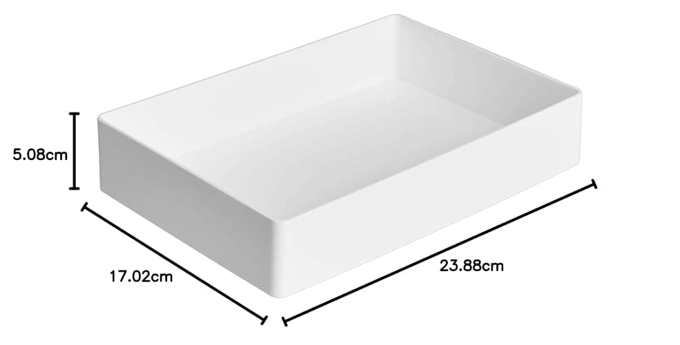 Amazon Basics Rectangular Plastic Organizer Accessory Tray, 24 x 17 x 5 cm, White thumbnail 3