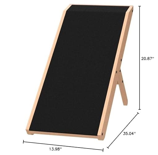 Dog ramp for Couch – Non-Slip, Sturdy Build Foldable Dog ramp – Supports up to 200lbs – Adjustable 7'' to 20'' – Landing Platform Seamlessly Connects – Birchwood Pet Ramp for Small Dogs – Natural thumbnail 9