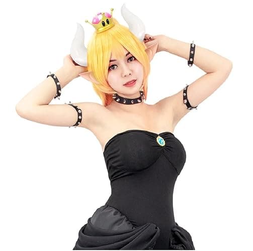 C-ZOFEK White Cosplay Horns with Clips for Bowsette Cosplay Costume Halloween Accessory thumbnail 6