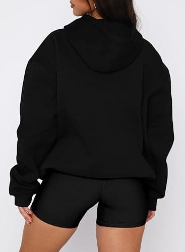 onlypuff Women Hoodies Casual Pullover Long Sleeve Sweatshirt Kangaroo Pocket Drop Shoulder Sweater thumbnail 3