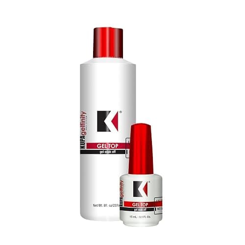 KUPA GelFinity - Soak Off Gel - Top Coat Glossy Finish (No-Wipe) Bundle 8.0 Fl Oz + 0.5 Fl Oz - Image 1