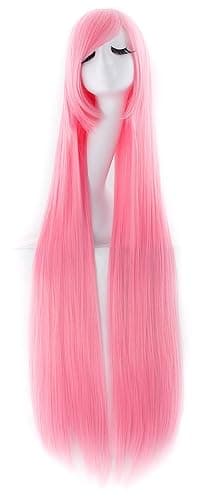 MapofBeauty 40" 100cm Anime Costume Long Straight Cosplay Wig Party Wig (Light Pink) - Light Pink - Image 1