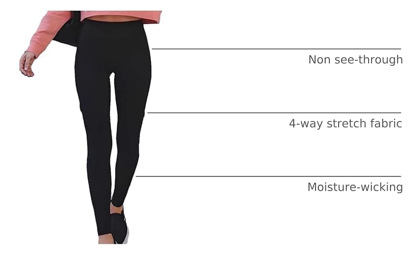 Blisset 3 Pack High Waisted Leggings for Women with Pockets Soft Active Tummy Control Pants for Yoga Running & Daily Wear thumbnail 3