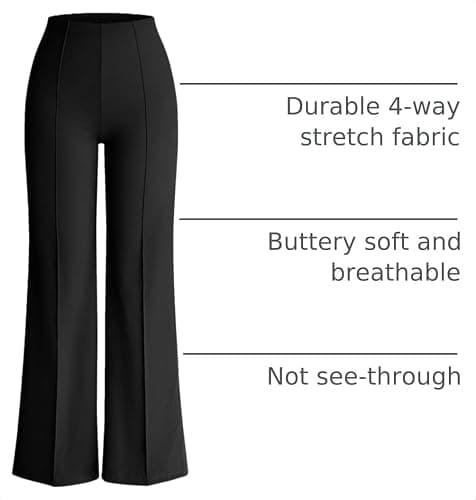 OQQ Women Wide Leg Pants High Waist Casual Pants Clothes Outfits | Fall, Soft Comfortable Feel, 4-Way Stretch, Yoga, Work & Casual Wear thumbnail 4