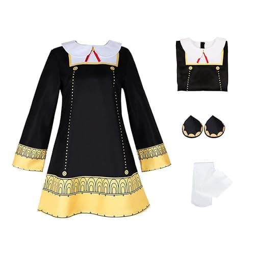 AKTOTO Thorn Princess Yor Forger Cosplay Gothic Dress Anya Forger Cosplay Anime Halloween Full Dress with Wig thumbnail 2