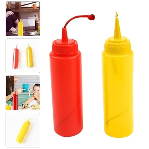 STOBOK 2Pcs Fake Mustard and Ketchup Bottle Funny Fake Salad Dressing Bottle Prank Toys Phoney Condiment for Adults Kids Halloween Party thumbnail 5