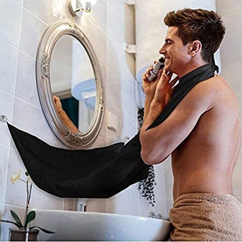 Beard Bib Apron, Beard Trimming Catcher for Men Shaving Hair Clippings Non-Stick Waterproof Grooming Cloth thumbnail 8