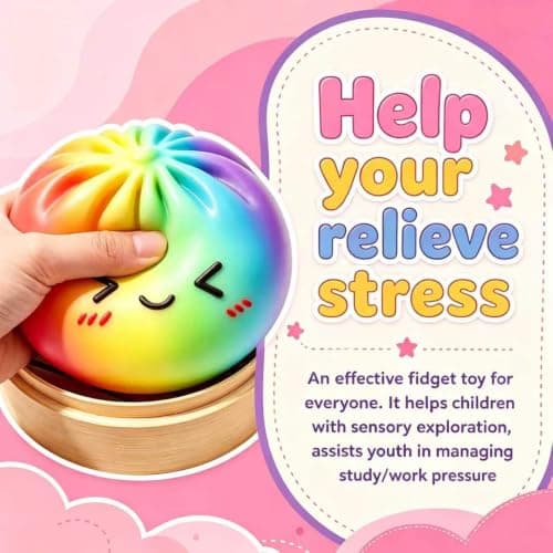 Big Rainbow Dumpling Squishy Mystery Box, Squishies Dumplings Soft Squeeze Desk Toy, Giant Jumbo Squishy Toys for Stress Relief Gifts Party Favors for Adults thumbnail 6