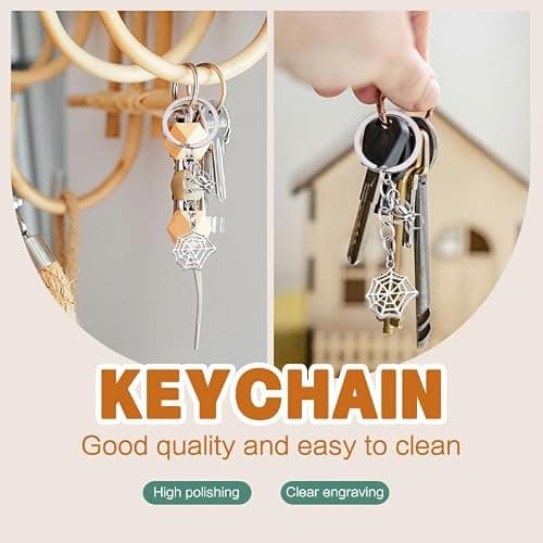 Halloween Spider Keychain for Purse Backpack Accessories for Women Men Silver Spider Web Keychain Y2k Aesthetic Key Chain for Bag Handbag Keyring Cute Insect Key Ring for Car Keys Bag Charm Silver thumbnail 7