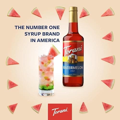 Torani Watermelon Syrup (750ml) - Premium Cane Sugar Cocktail Syrups Flavouring for Mojitos, Margaritas & Summer Drinks - Fresh Fruit Taste, Vegetarian-Friendly thumbnail 4