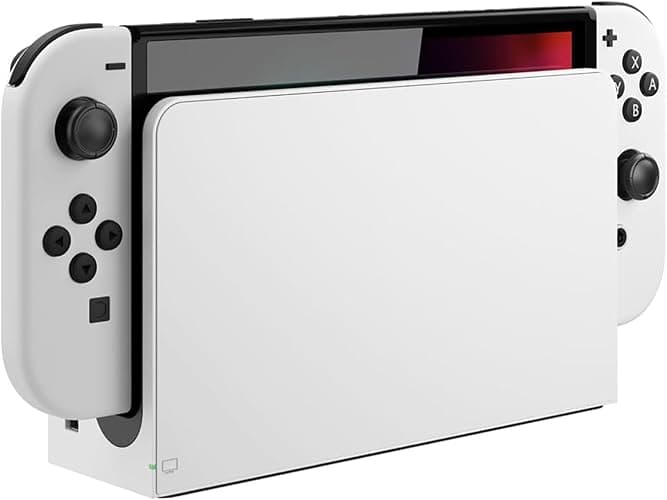 TV Dock Station for Switch and OLED - 3 in 1 Replacement TV Base Docking Station Set with Ethernet LAN Port, Charger, HDMI Cable Accessories (White) thumbnail 3