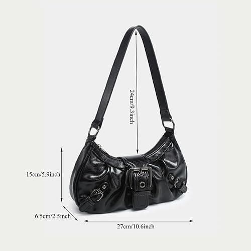 Y2K Purse Shoulder Bag for Women, Top Handle Handbag Small Goth Punk Hobo Clutch Purses Trendy Underarm Bag thumbnail 5