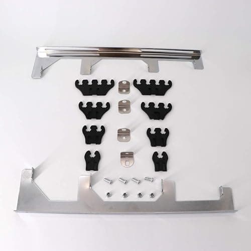 KIPA Chrome Linear Spark Plug Wire Separators Divider Loom Black Valve Cover Fits for Chevy Ford Mopar SBC 265 283 305 350 400 396 thumbnail 9