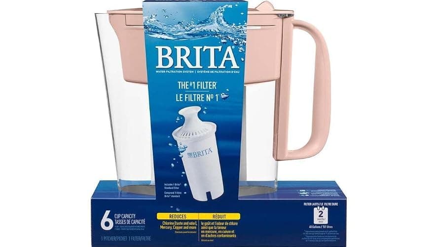 Brita Metro Water Filter Pitcher 6-Cup Capacity, BPA-Free, Replaces 1,800 Plastic Water Bottles a Year, Lasts Two Months, Includes 1 Filter, Small - Pink - Image 1