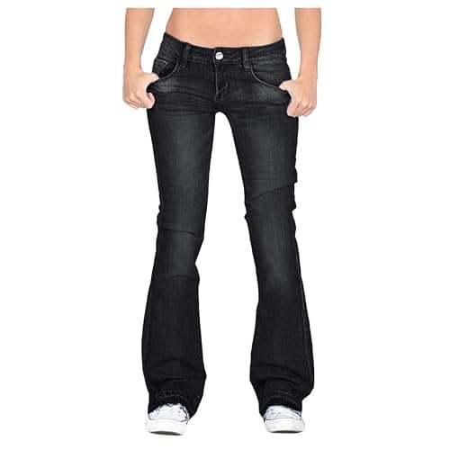 Cdiecer Bell Bottom Jeans for Women Low Rise Flare Pants Butt Lifting Jeans Mid 90s Bootcut Jean Plus Size Wide Leg Pant - Image 1
