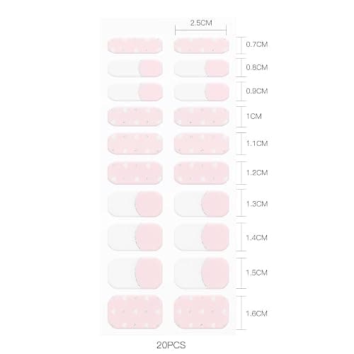 JMEOWIO Gel Nail Stickers White Heart French Tip Semi Cured Gel Nail Strips Wraps UV/LED Nails Art Design Decoration Accessories thumbnail 3