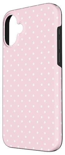 Cute Soft Light Pink and White Polka Dot Pattern Minimalist Case for iPhone 16 Plus thumbnail 2