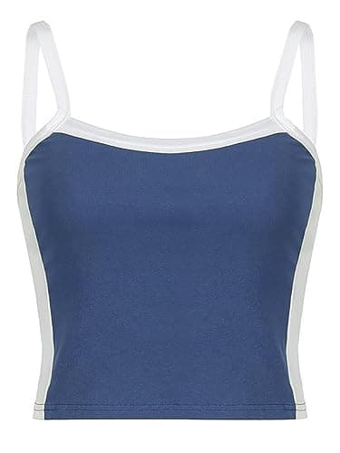 Xineicy Y2K Crop Tops for Women Contrast Trim Vintage Tank Tops Sleeveless Crew Neck Slimming Cute Cami Tops thumbnail 4