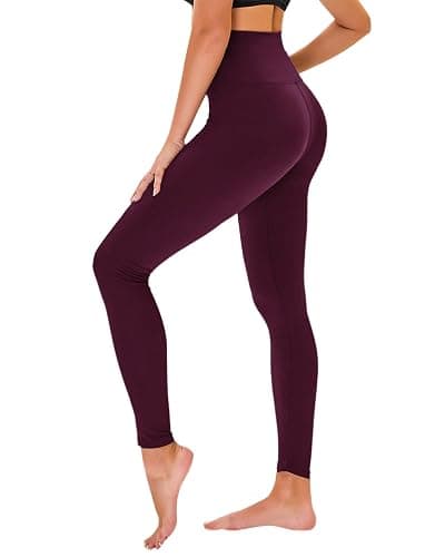 High Waisted Leggings for Women - No See Through Tummy Control Cycling Workout Yoga Pants with Pockets Reg & Plus - Image 1