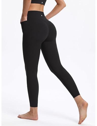 baleaf Womens Leggings with Pockets High Waisted Yoga Pants | 25" Tummy Control Seamless Compression No Front Seam 7/8 Legging, Ultra Soft, for Workout,Running,Gym thumbnail 2