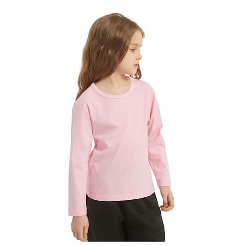Comche 4 Pack Cotton Long Sleeve Tee Shirts for Boys and Girls Kids Toddlers' Basic Crewneck Tops T-Shirts thumbnail 6